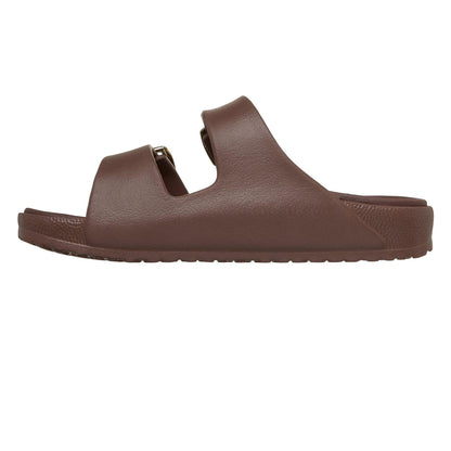 Chocolate - Back - Skechers Womens-Ladies Arch Fit Cali Breeze 2.0 Duo Flat Sandals