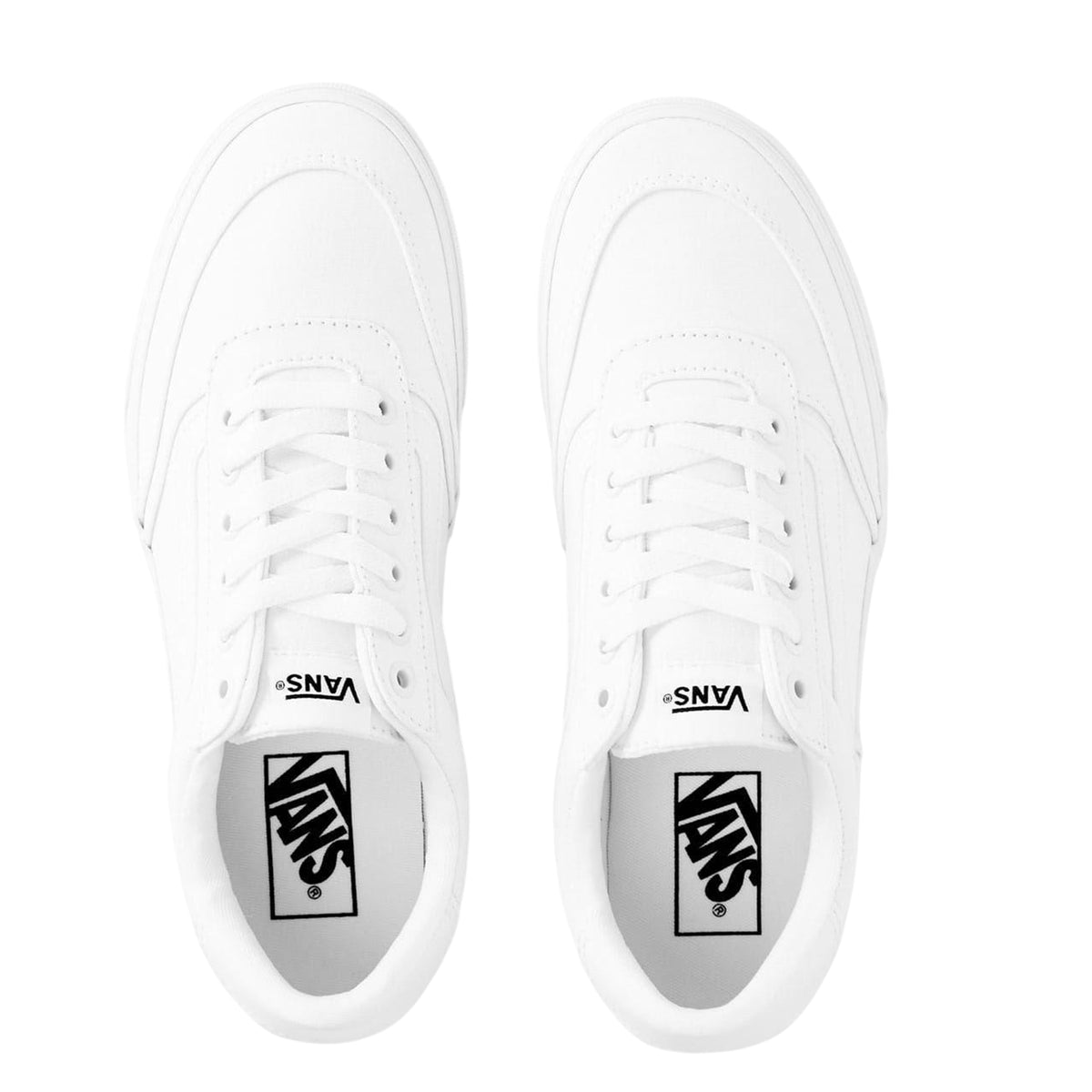 White - Side - Vans Womens-Ladies Brooklyn Suede Trim Shoes