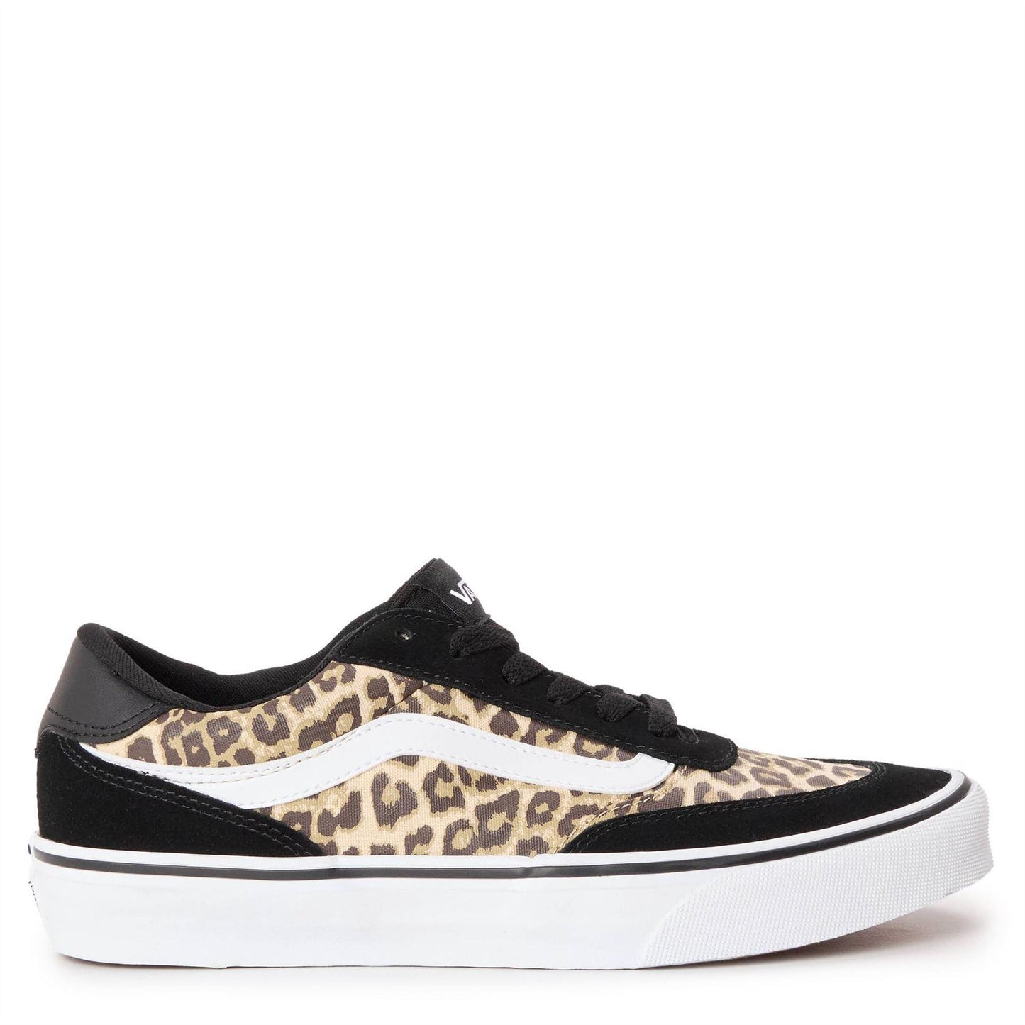 Black-Leopard - Front - Vans Womens-Ladies Brooklyn Suede Trim Shoes