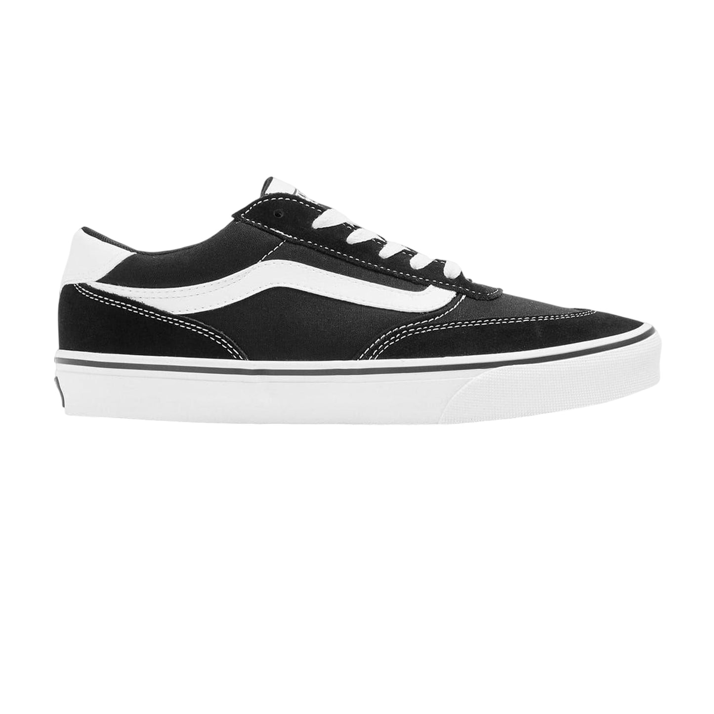 Black-White - Front - Vans Womens-Ladies Brooklyn Suede Trim Shoes
