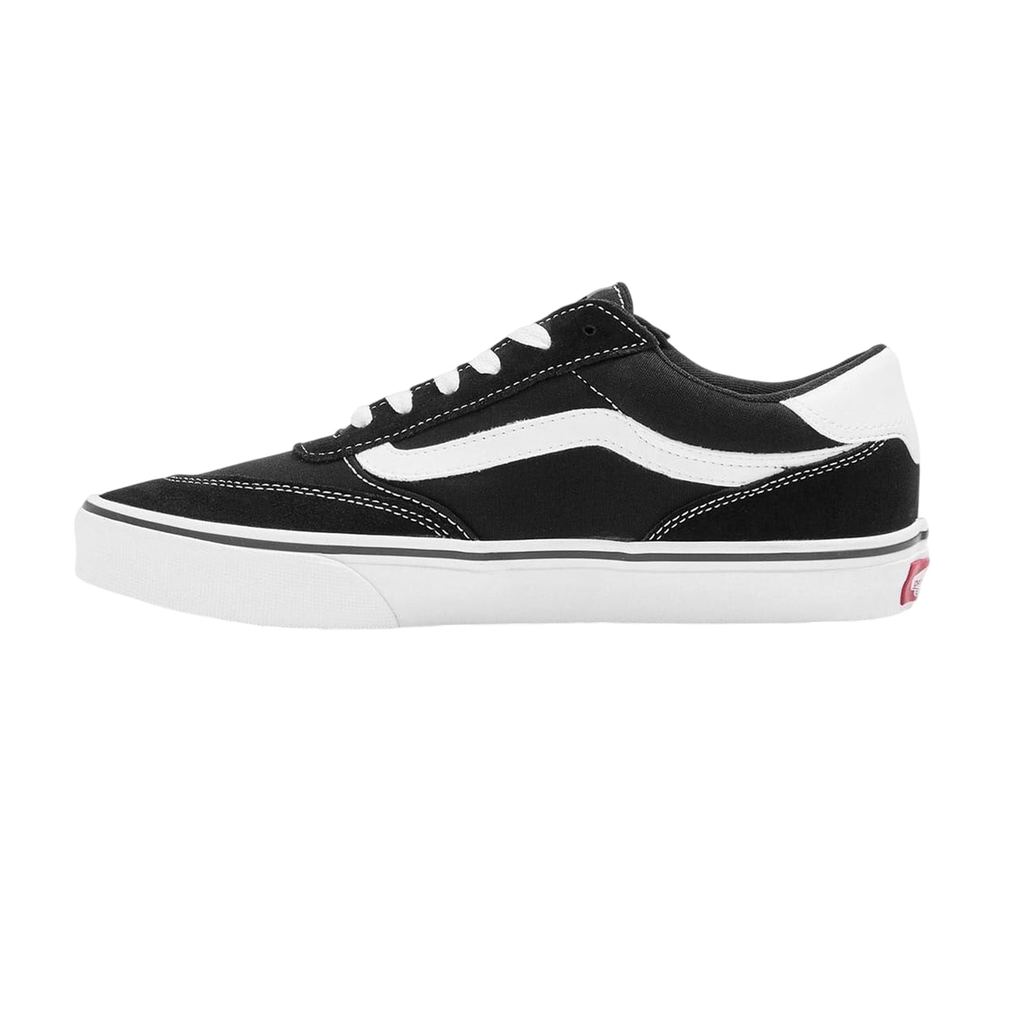 Black-White - Back - Vans Womens-Ladies Brooklyn Suede Trim Shoes