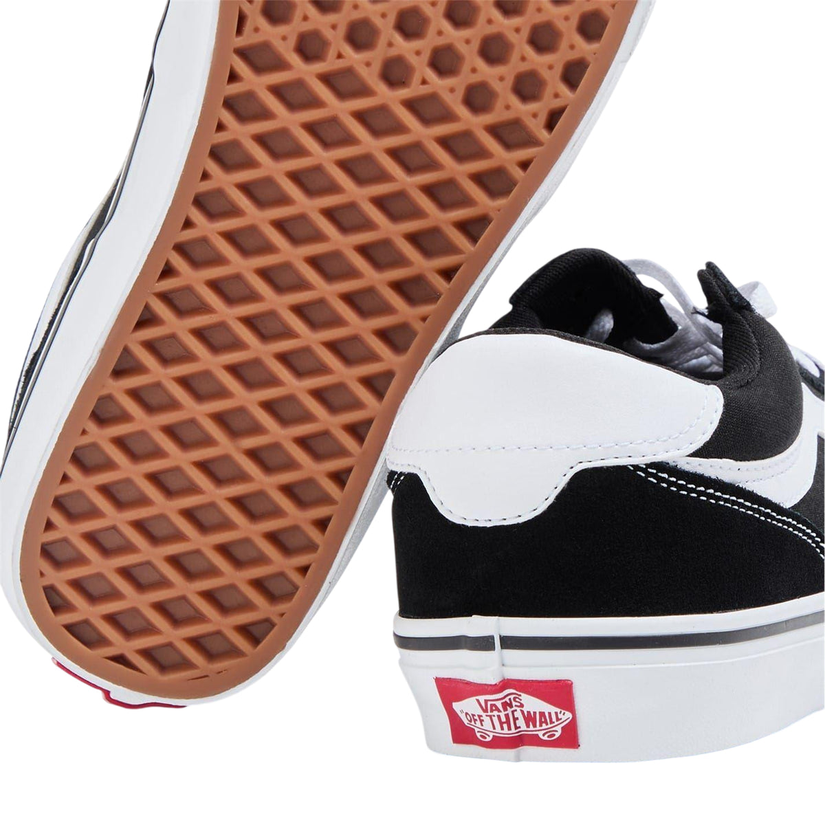 Black-White - Lifestyle - Vans Womens-Ladies Brooklyn Suede Trim Shoes