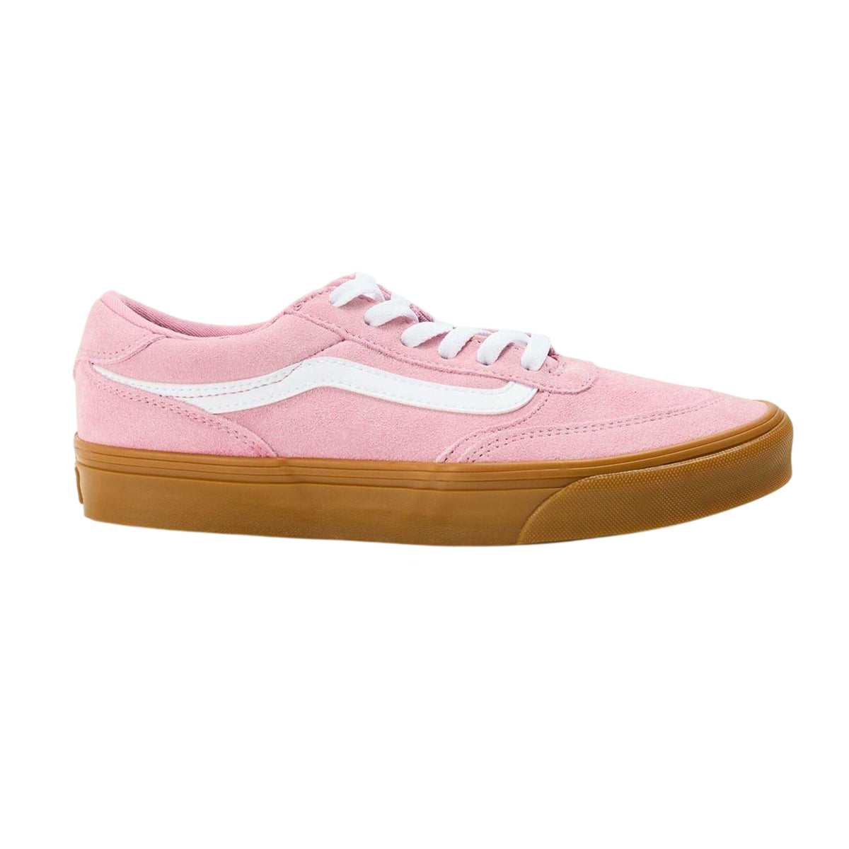 Dawn Pink - Front - Vans Womens-Ladies Brooklyn Suede Trim Shoes
