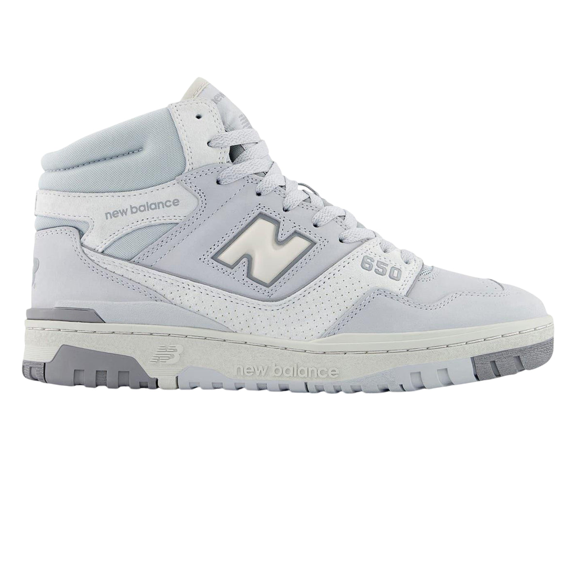 Light Grey - Front - New Balance Womens-Ladies 650 Leather High Top Trainers