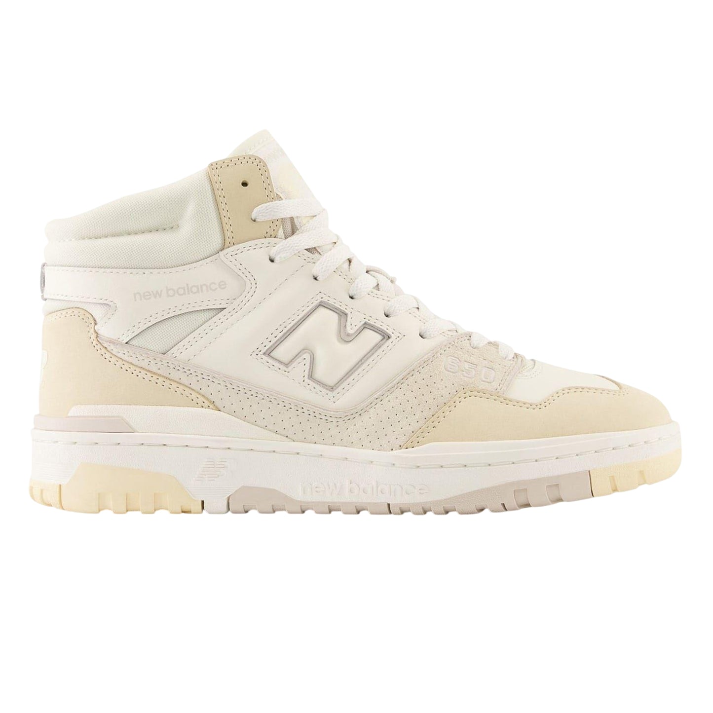 Beige - Front - New Balance Womens-Ladies 650 Leather High Top Trainers