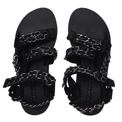 Black - Side - Melissa Womens-Ladies Toe Post Flatform Sandals