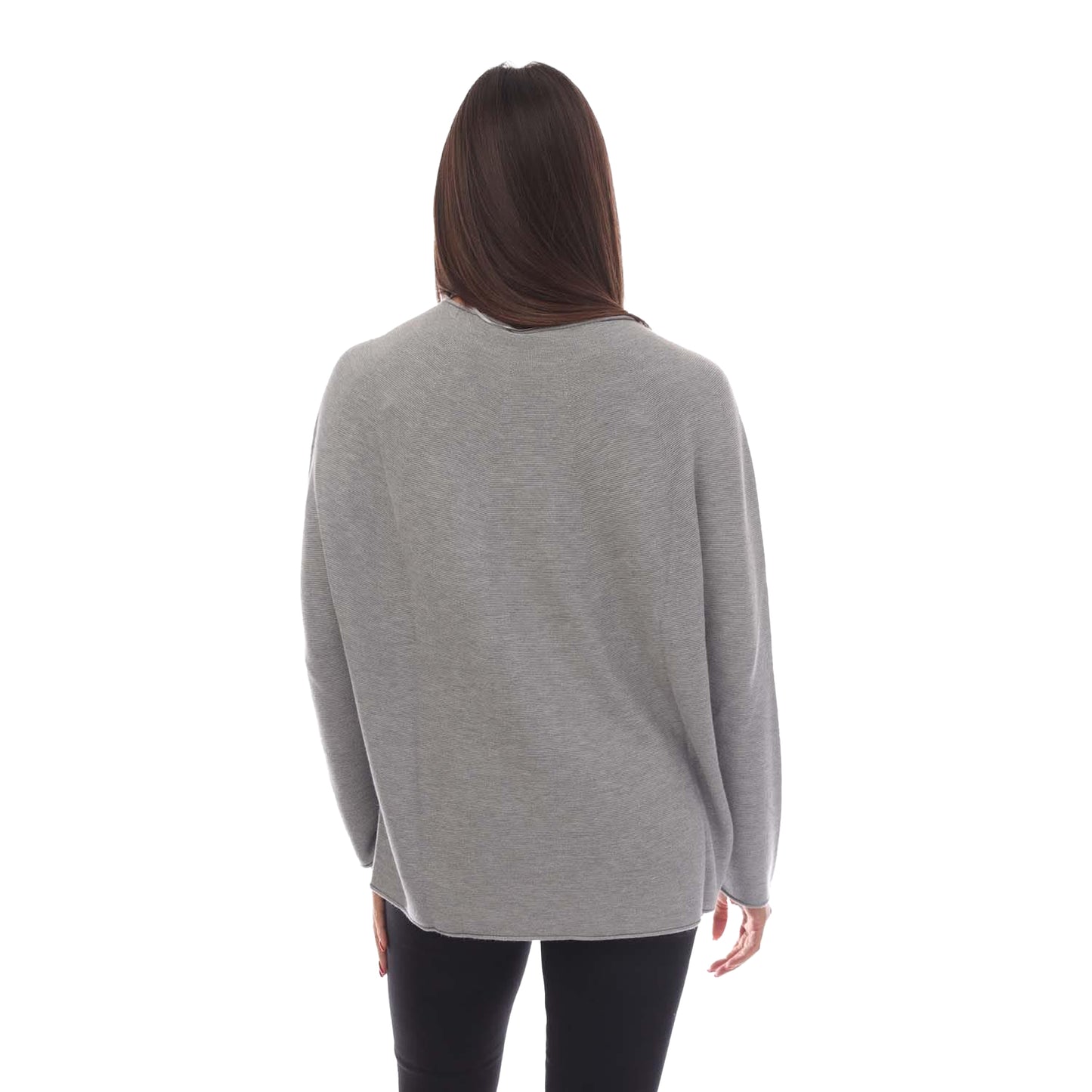 Silver - Back - Boss Womens-Ladies C_Faland Boat Neck Jumper