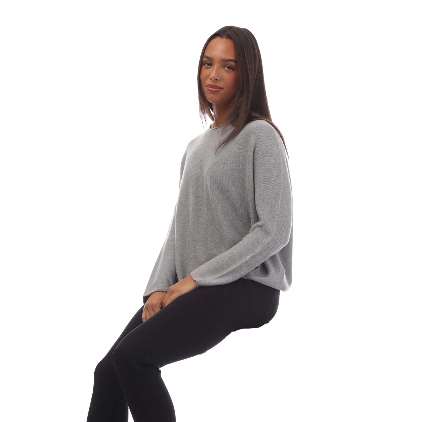 Silver - Side - Boss Womens-Ladies C_Faland Boat Neck Jumper