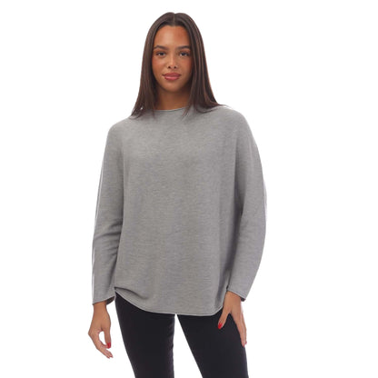 Silver - Front - Boss Womens-Ladies C_Faland Boat Neck Jumper