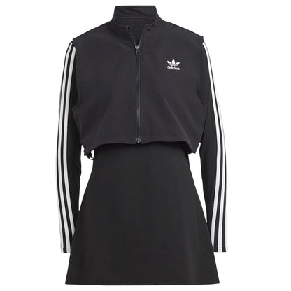 Black-White - Front - Adidas Womens-Ladies Adicolor Stripes T-Shirt Set