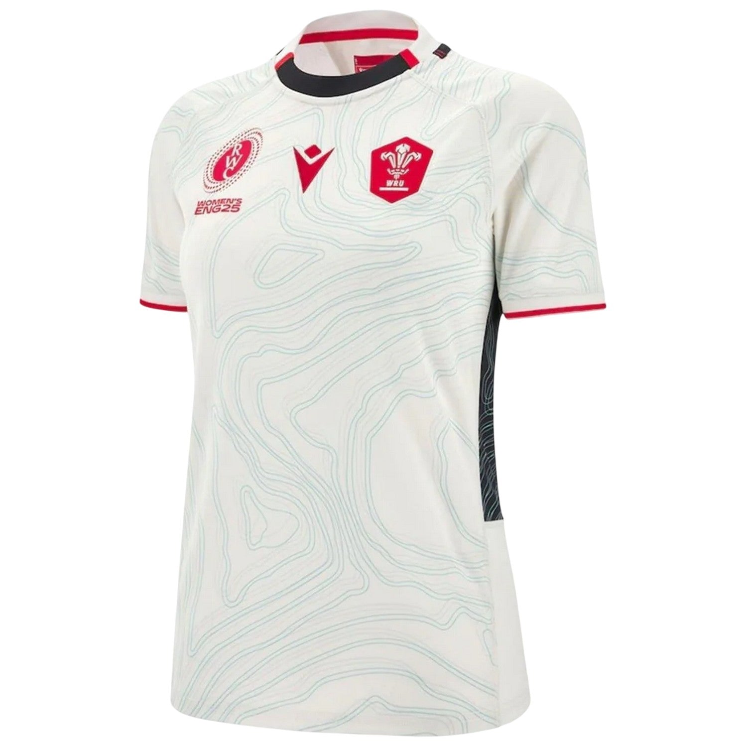 Cream - Front - Wales RU Womens-Ladies 2025 Contrast Detail Away Shirt