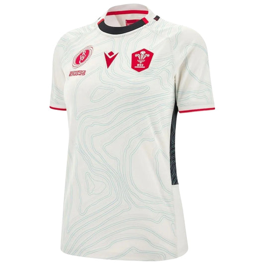 Cream - Front - Wales RU Womens-Ladies 2025 Contrast Detail Away Shirt