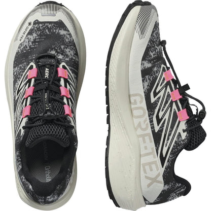 Vanilla-Black - Pack Shot - Salomon Womens-Ladies Flow Gravel GTX Trail Running Shoes