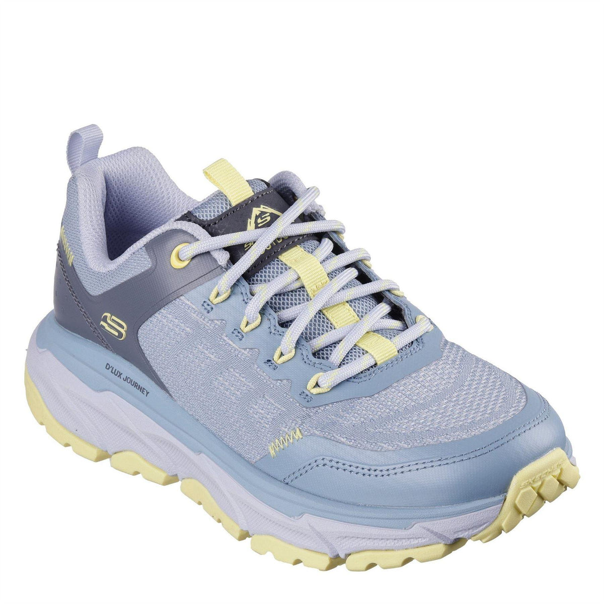 Blue-Yellow - Lifestyle - Skechers Womens-Ladies Lux Journey Road Flat Shoes