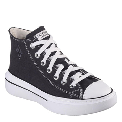 Black-White - Back - Skechers Womens-Ladies Lace Up Trainers