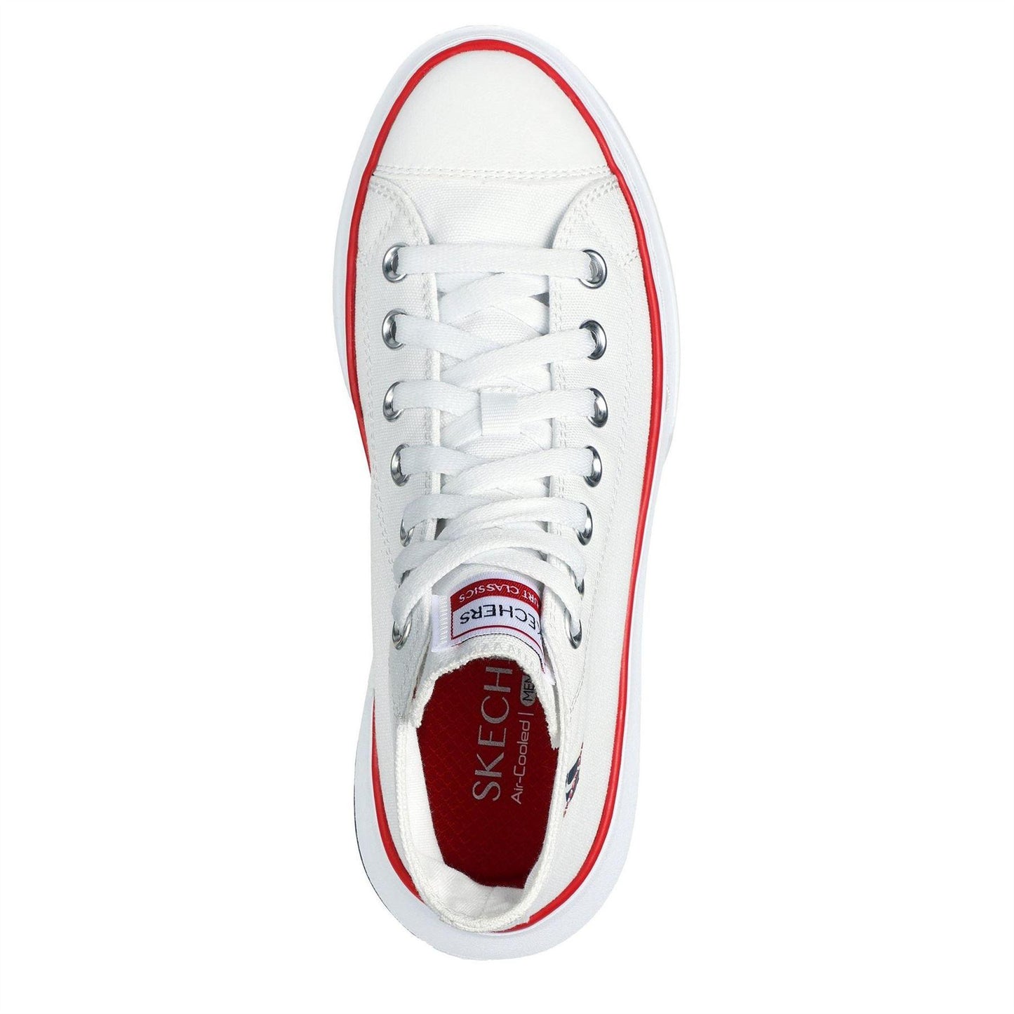 White - Side - Skechers Womens-Ladies Lace Up Trainers