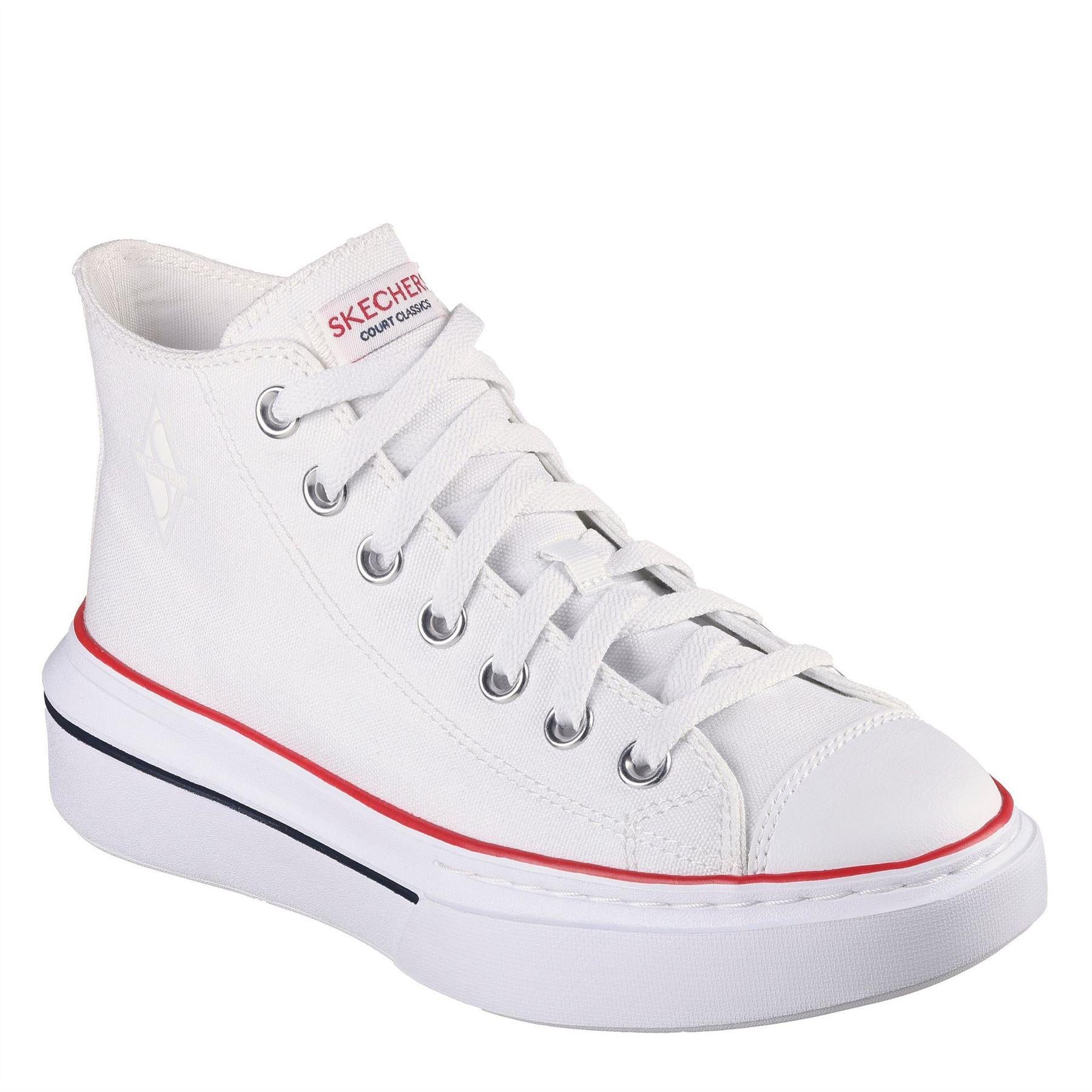 White - Lifestyle - Skechers Womens-Ladies Lace Up Trainers