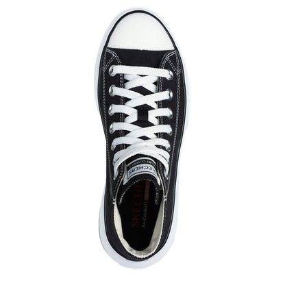 Black-White - Side - Skechers Womens-Ladies Lace Up Trainers