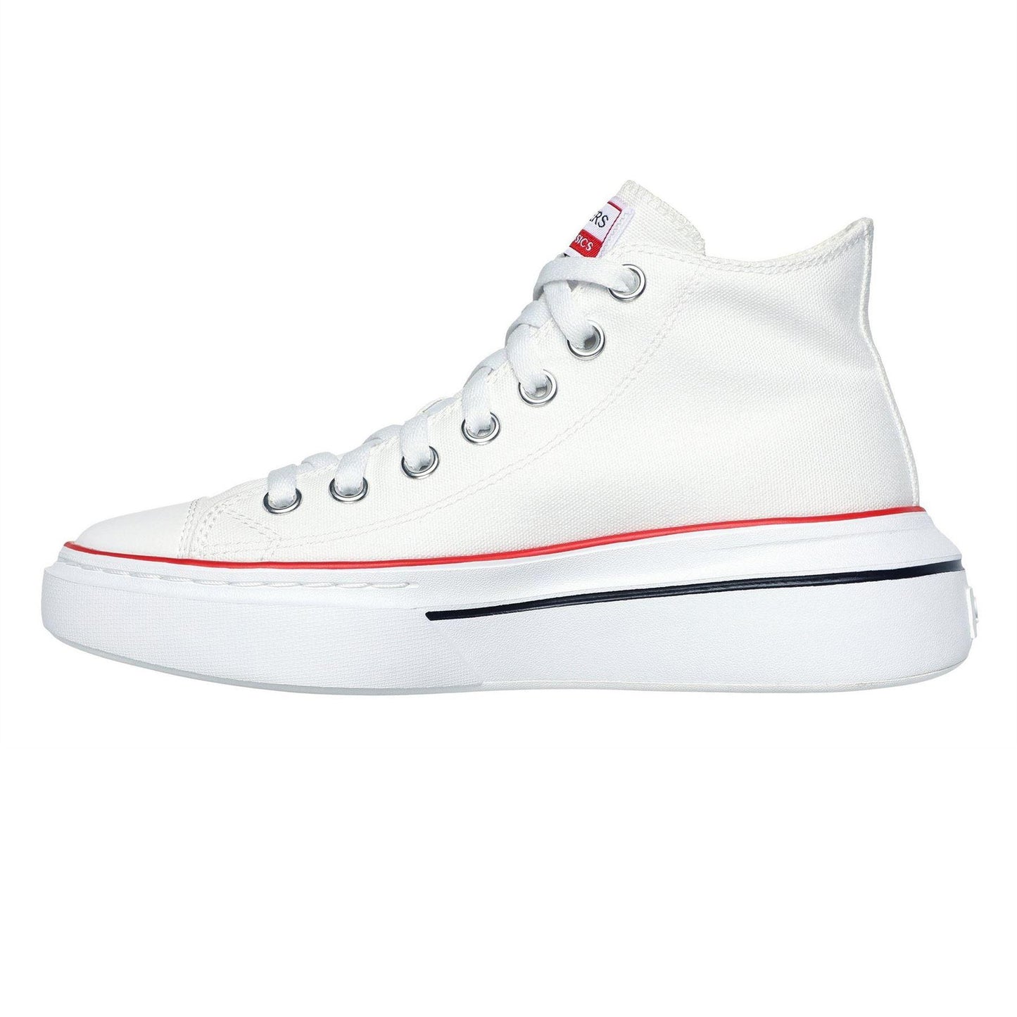 White - Back - Skechers Womens-Ladies Lace Up Trainers