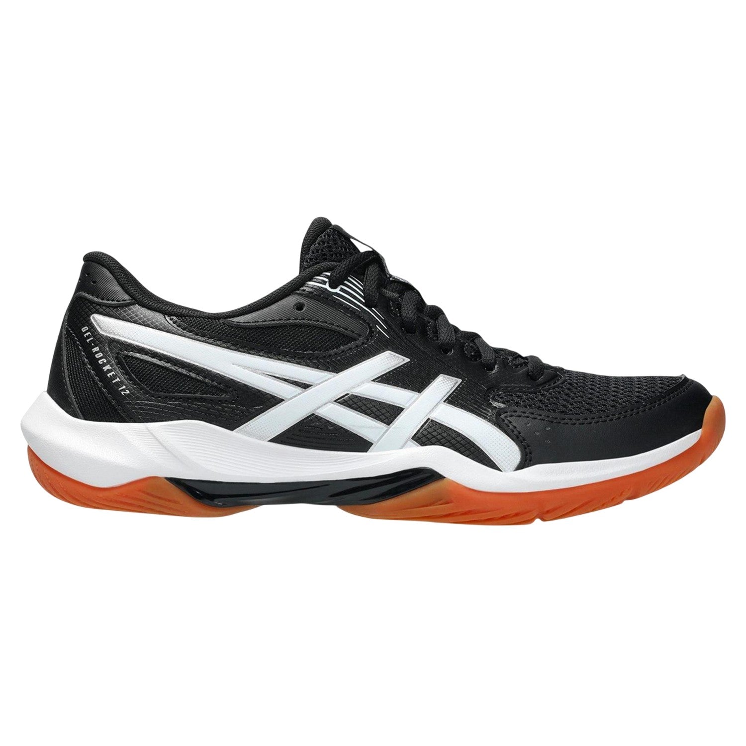 Black-White - Side - Asics Womens-Ladies Rocket 12 Netball