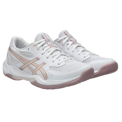 White-Pink - Front - Asics Womens-Ladies Rocket 12 Netball