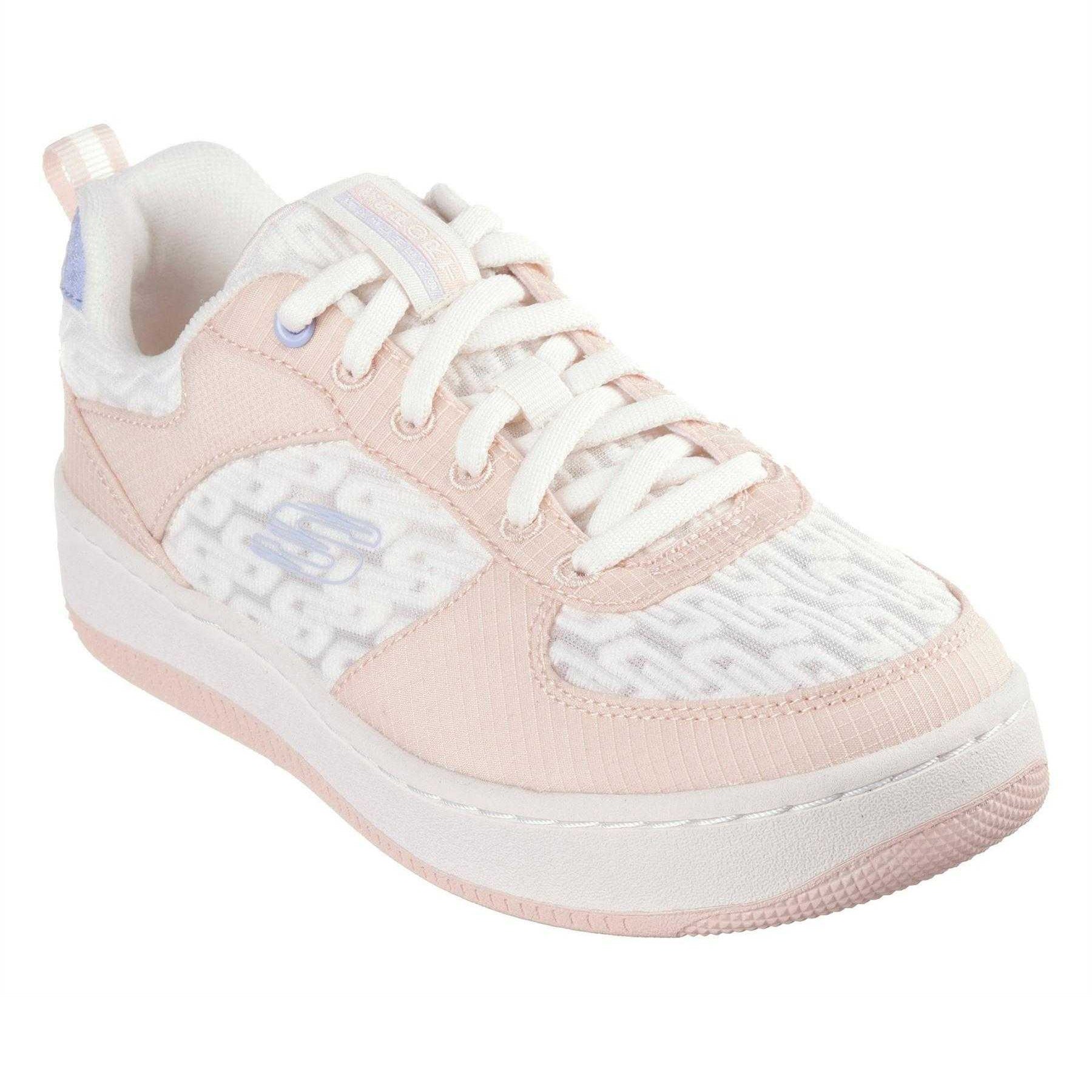 Off White-Pink - Front - Skechers Womens-Ladies Sport Court 92 Trainers