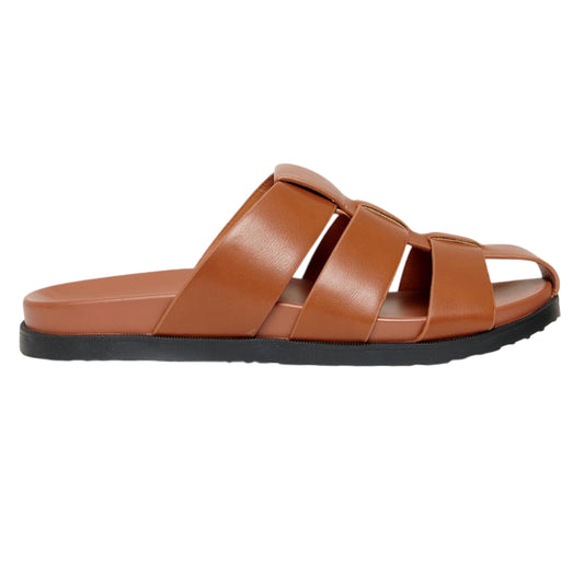 Tan - Front - Threadbare Mens Fisherman Open Toe Sandals