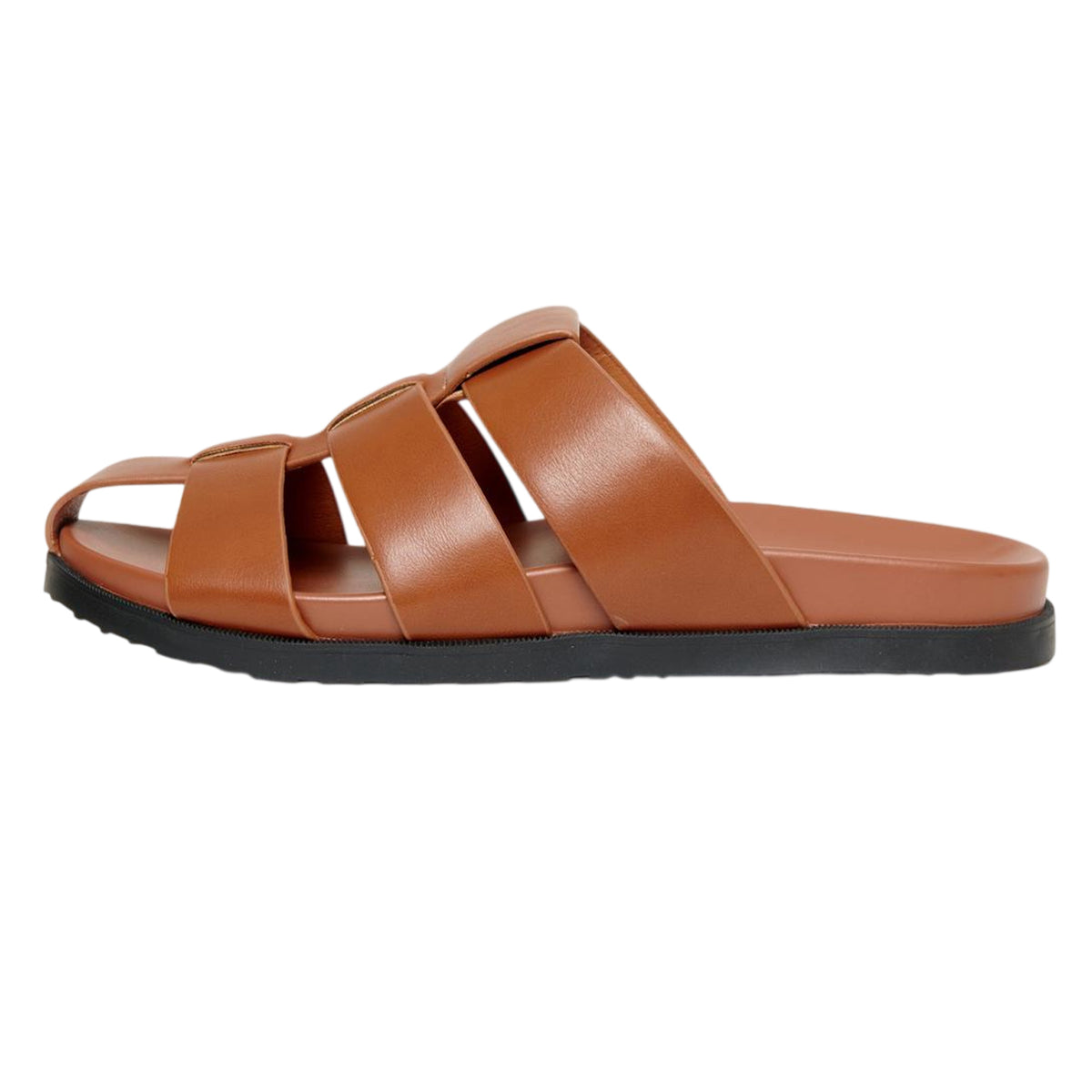 Tan - Back - Threadbare Mens Fisherman Open Toe Sandals