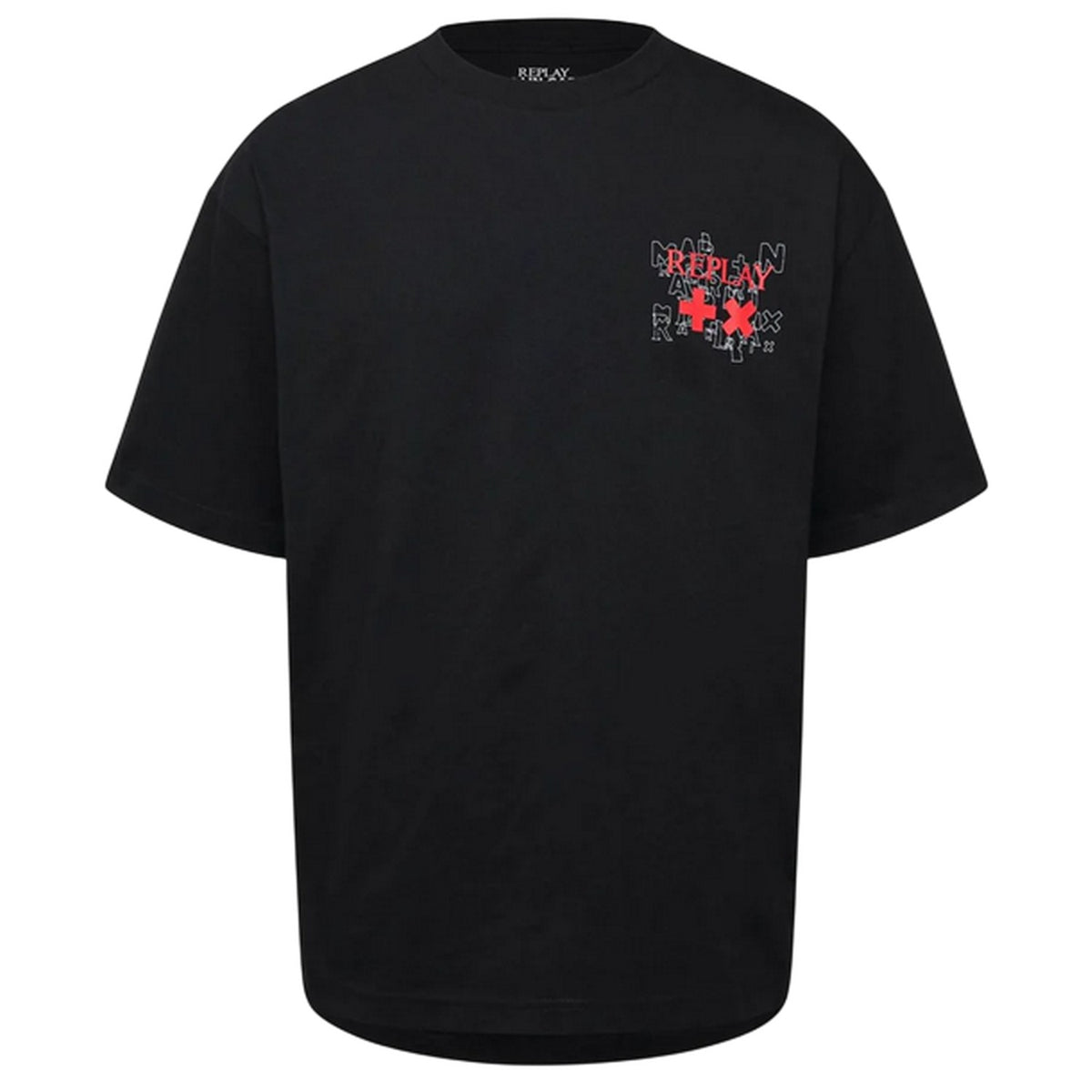 Black - Front - Replay Mens Martin Garrix Graphic Print Oversized T-Shirt