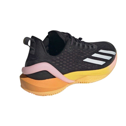 Black-Metallic - Back - Adidas Womens-Ladies Adizero Cybersonic Clay Tennis Shoes