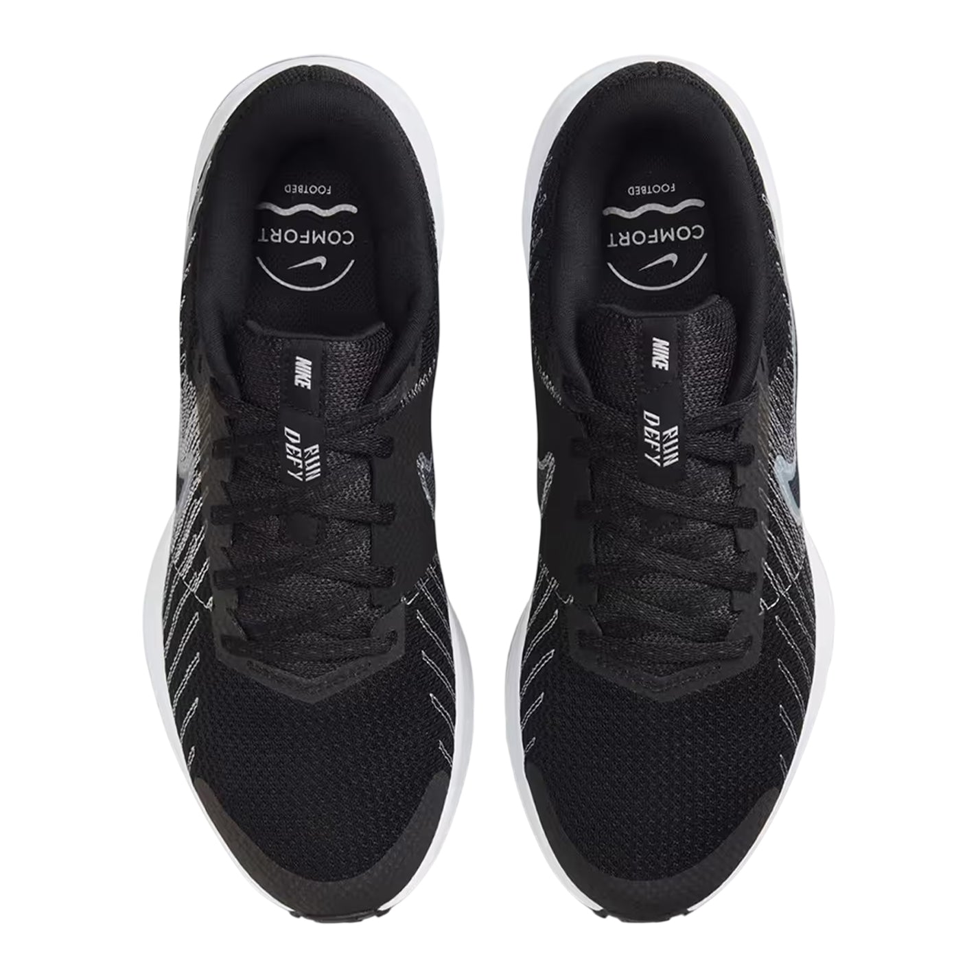 Black-White - Lifestyle - Nike Womens-Ladies Run Graphic Print Trainers