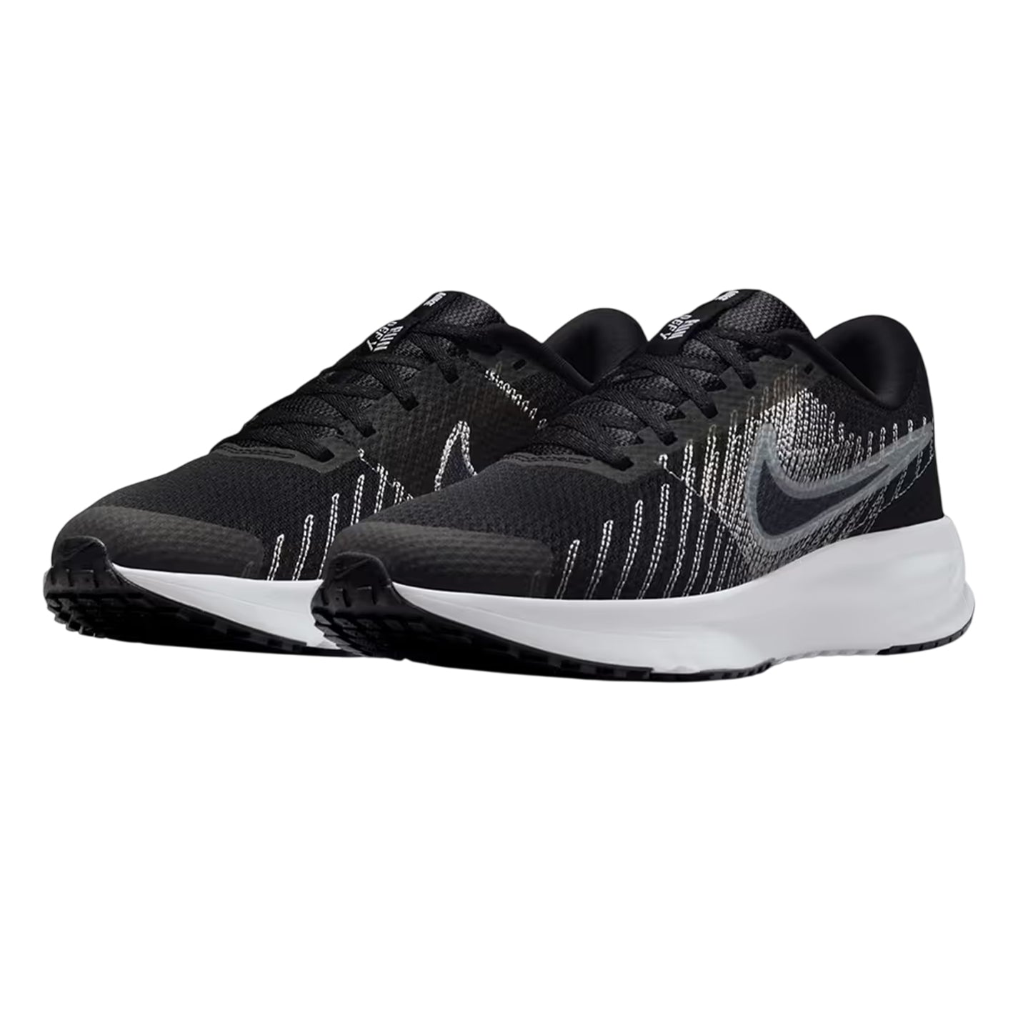 Black-White - Pack Shot - Nike Womens-Ladies Run Graphic Print Trainers