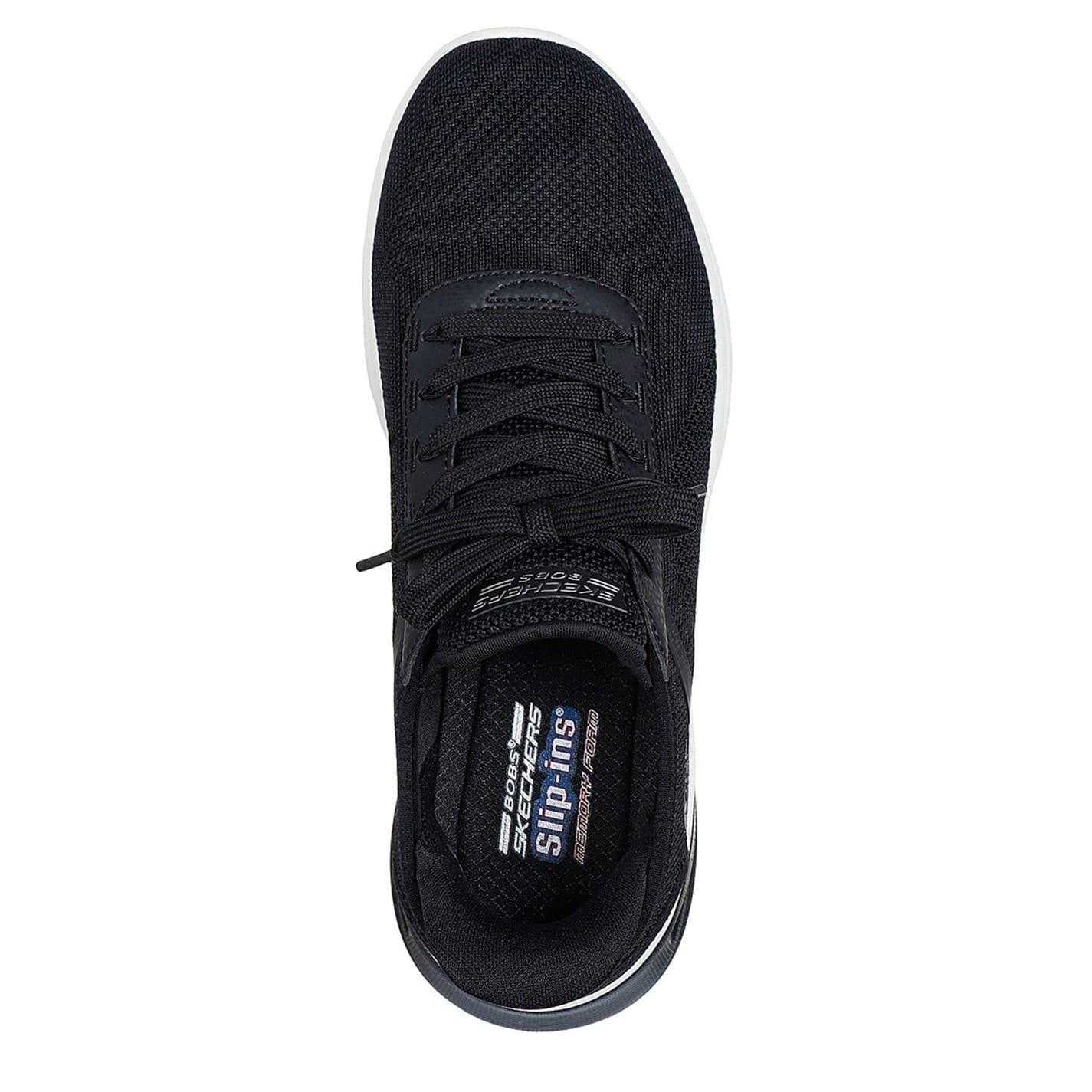 Black-White - Lifestyle - Skechers Womens-Ladies Glide-Step Trainers