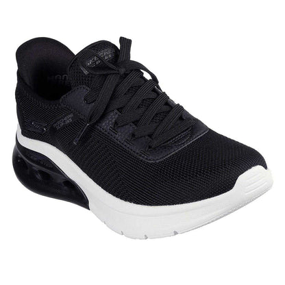 Black-White - Pack Shot - Skechers Womens-Ladies Glide-Step Trainers