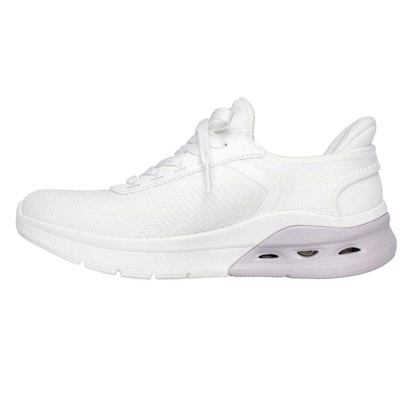 White - Side - Skechers Womens-Ladies Glide-Step Trainers