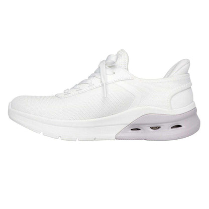 White - Side - Skechers Womens-Ladies Glide-Step Trainers