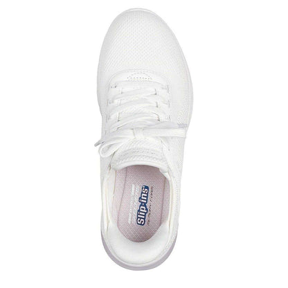 White - Lifestyle - Skechers Womens-Ladies Glide-Step Trainers