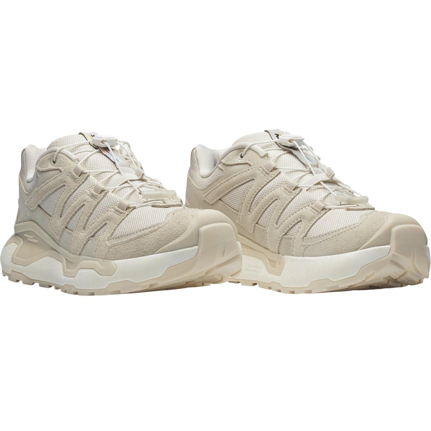 Almond Milk - Pack Shot - Salomon Womens-Ladies XC Roam Leather Running Trainers