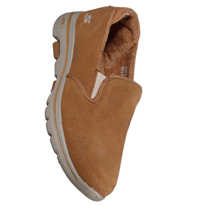 Chestnut - Back - Skechers Womens-Ladies Gowalk Suede Trainers