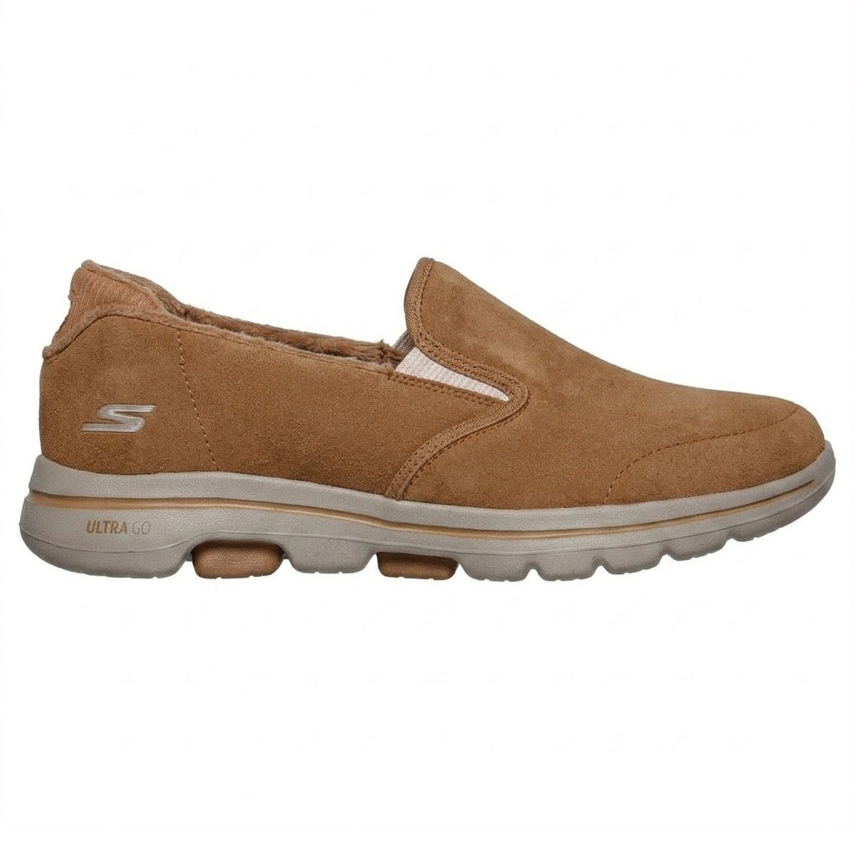 Chestnut - Front - Skechers Womens-Ladies Gowalk Suede Trainers