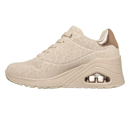 Off White - Side - Skechers Womens-Ladies Uno Wedge Trainers