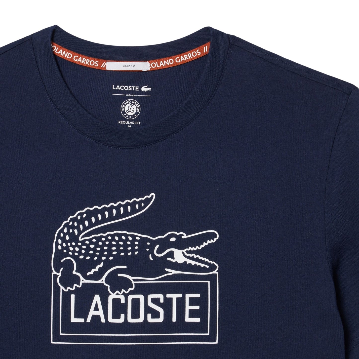 Blue - Side - Lacoste Mens Roland Garros Edition Chest Logo T-Shirt