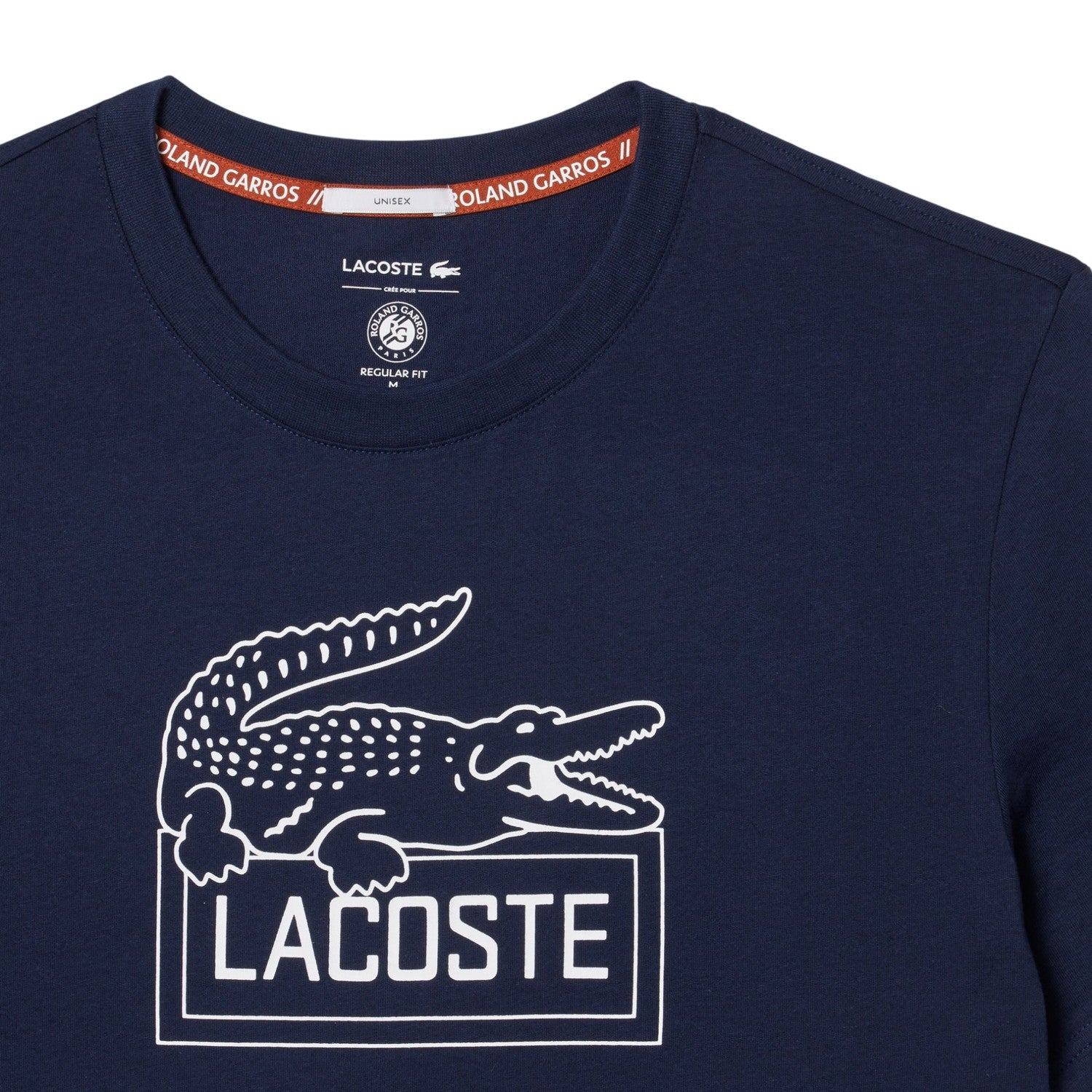 Blue - Side - Lacoste Mens Roland Garros Edition Chest Logo T-Shirt