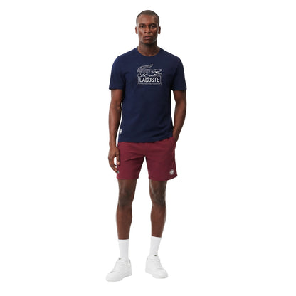 Blue - Pack Shot - Lacoste Mens Roland Garros Edition Chest Logo T-Shirt