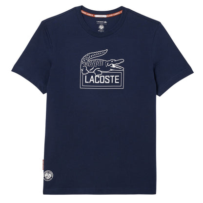 Blue - Front - Lacoste Mens Roland Garros Edition Chest Logo T-Shirt