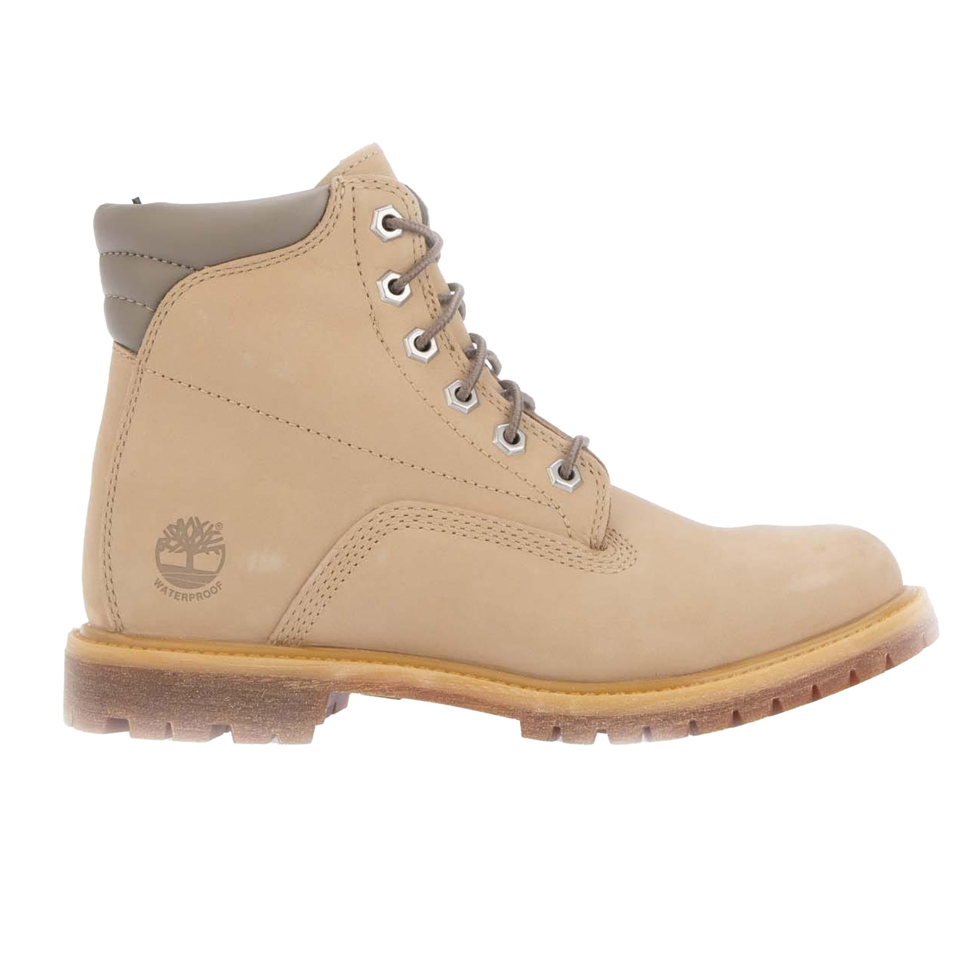 Cream - Back - Timberland Womens-Ladies Grain Leather Lace Up Waterproof Boots