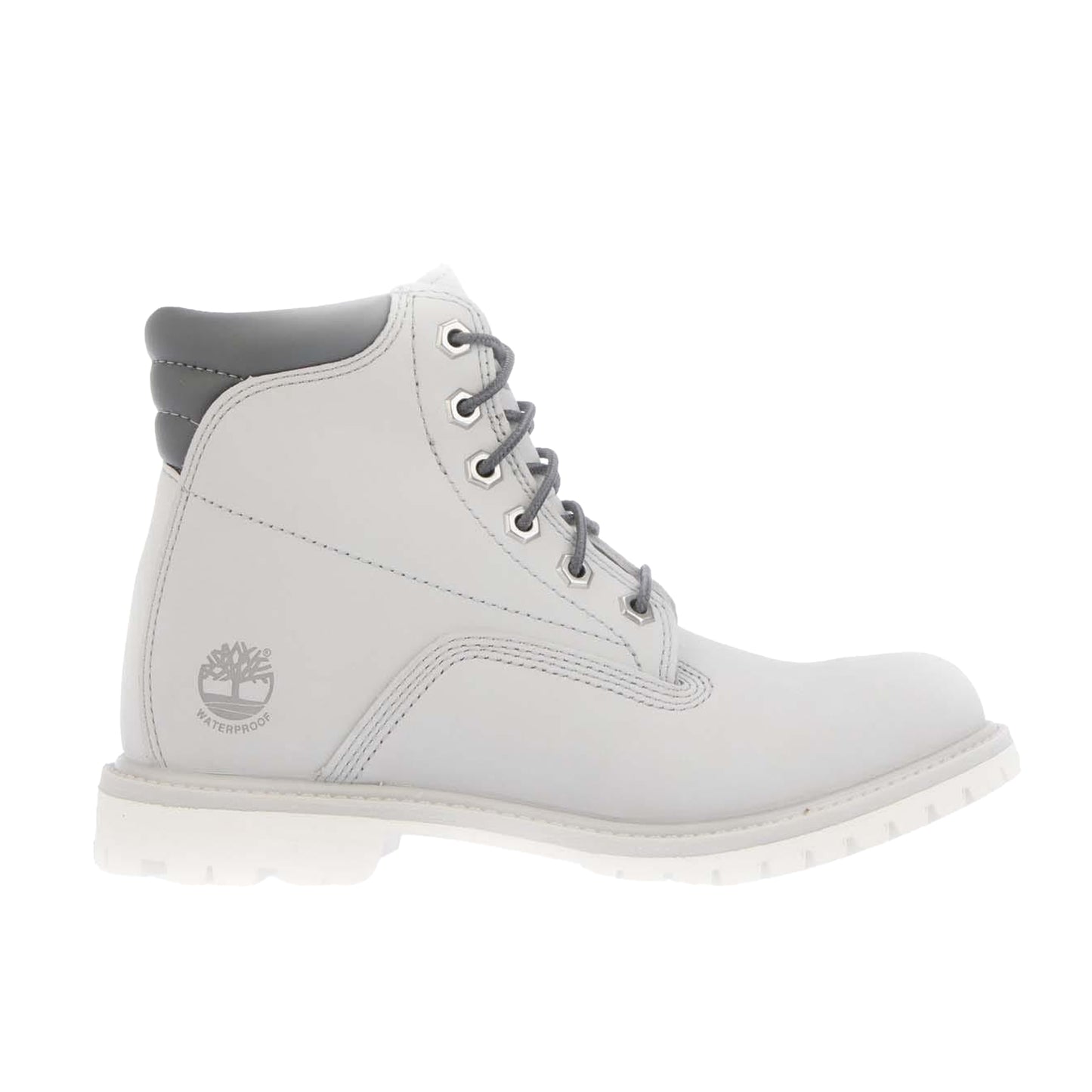 Grey - Back - Timberland Womens-Ladies Grain Leather Lace Up Waterproof Boots