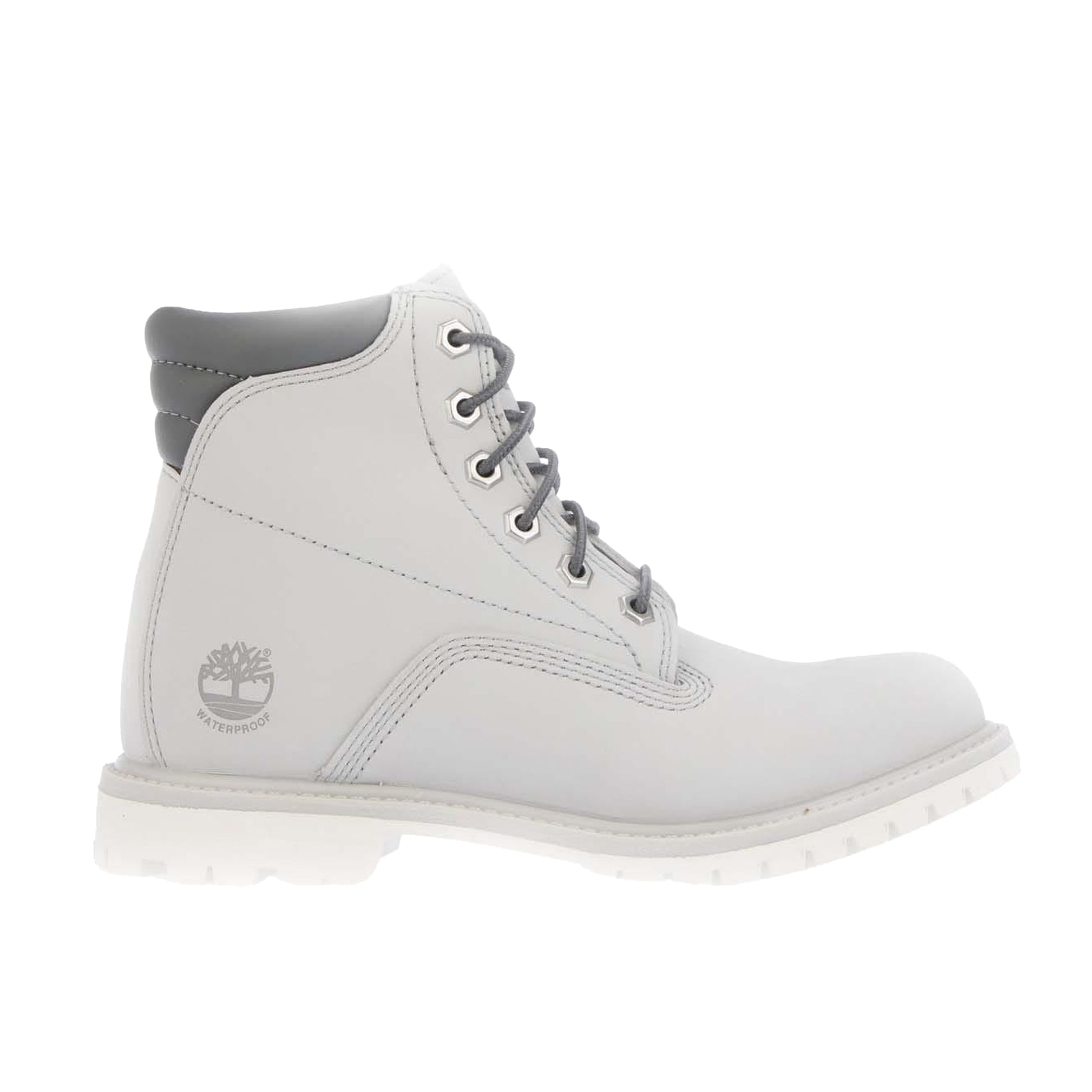 Grey - Back - Timberland Womens-Ladies Grain Leather Lace Up Waterproof Boots