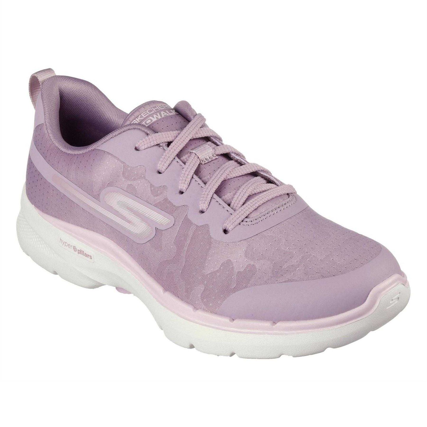 Mauve - Back - Skechers Womens-Ladies Go Walk 6 Mesh Trainers