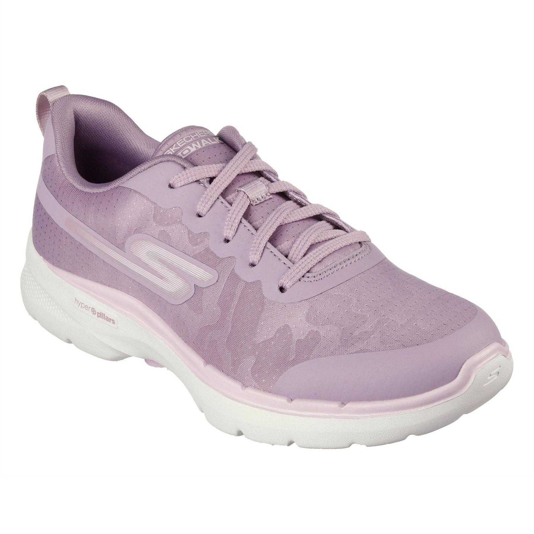 Mauve - Back - Skechers Womens-Ladies Go Walk 6 Mesh Trainers